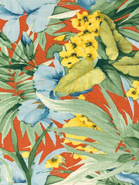 Fiery Copper/Powder Blue/Laurel Green/Multi Tencel/Nylon Floral Print Lawn 59W