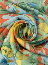 Fiery Copper/Powder Blue/Laurel Green/Multi Tencel/Nylon Floral Print Lawn 59W