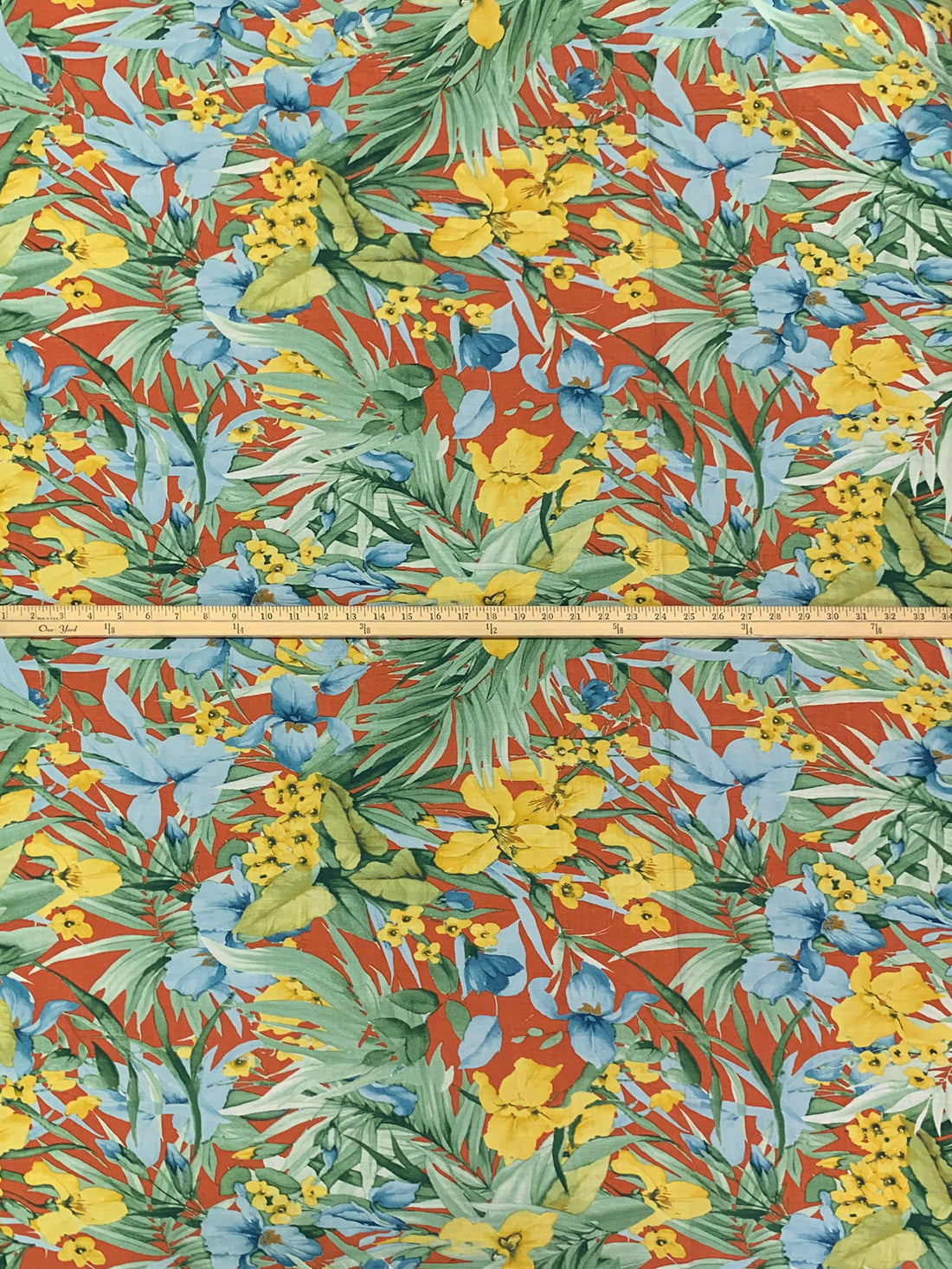 Fiery Copper/Powder Blue/Laurel Green/Multi Tencel/Nylon Floral Print Lawn 59W