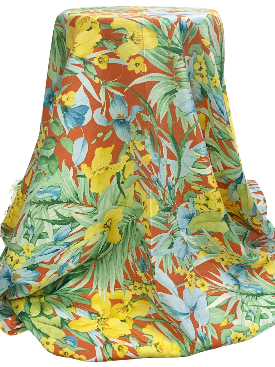 Fiery Copper/Powder Blue/Laurel Green/Multi Tencel/Nylon Floral Print Lawn 59W