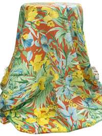 Fiery Copper/Powder Blue/Laurel Green/Multi Tencel/Nylon Floral Print Lawn 59W