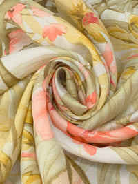 Tan/Off-White/Straw/Multi Tencel/Nylon Floral Print Lawn 59W