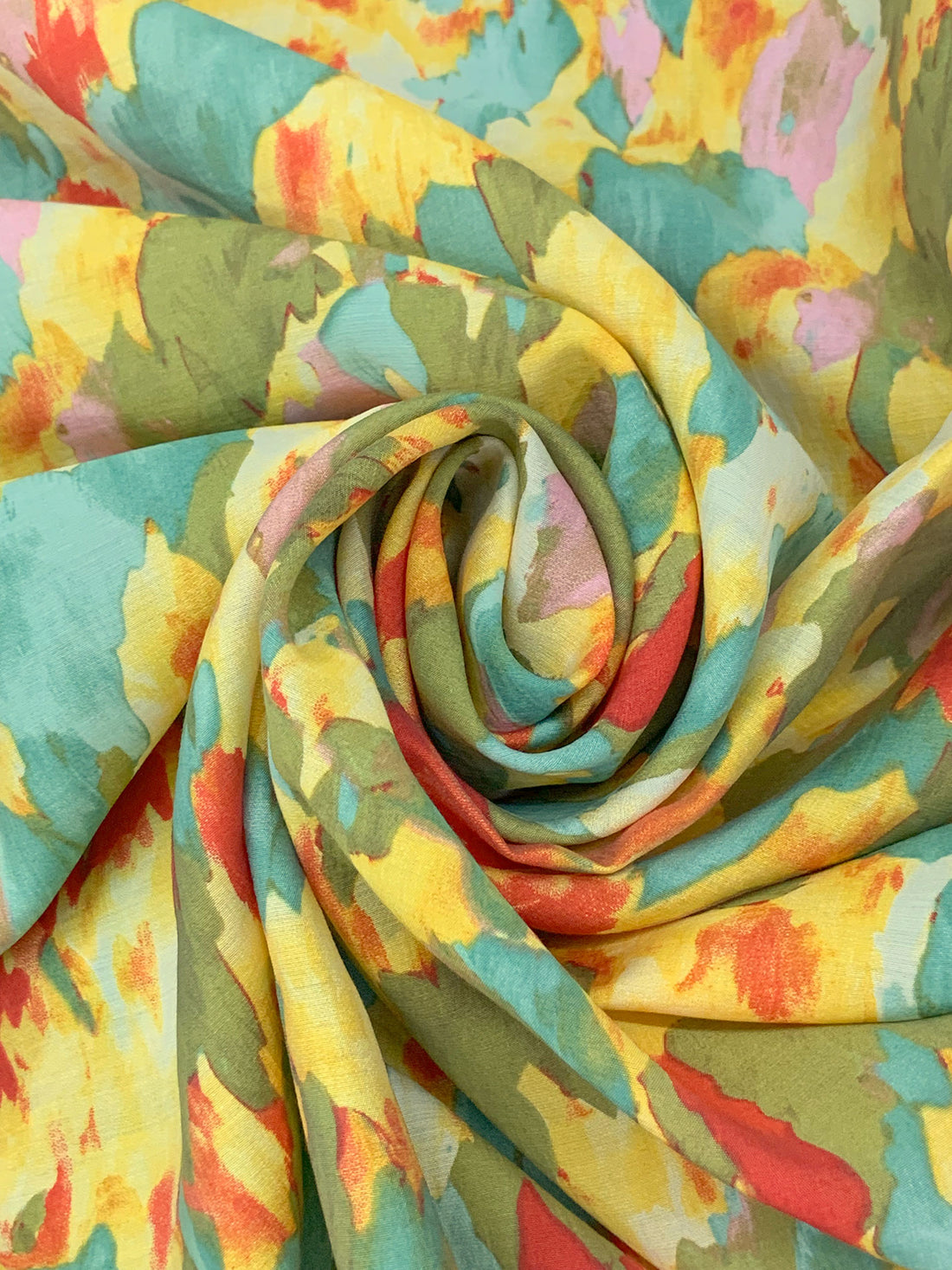 Wintergreen/Straw/Carmine/Multi Tencel/Nylon Abstract Print Lawn 59W