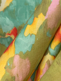 Wintergreen/Straw/Carmine/Multi Tencel/Nylon Abstract Print Lawn 59W