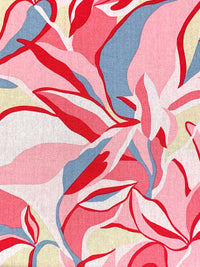 Cherry Blossom Pink/Light Cobalt Blue/Red/Multi Rayon/Linen Floral Print Mid-Weight Woven 53W