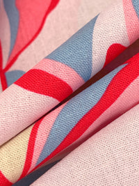 Cherry Blossom Pink/Light Cobalt Blue/Red/Multi Rayon/Linen Floral Print Mid-Weight Woven 53W