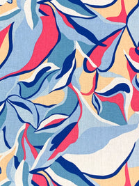 Catalina Blue/Paradise Pink/Deep Peach/Multi Rayon/Linen Floral Print Mid-Weight Woven 53W