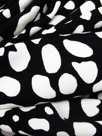 Black/White 100% Rayon Animal Spot Print Challis 55W