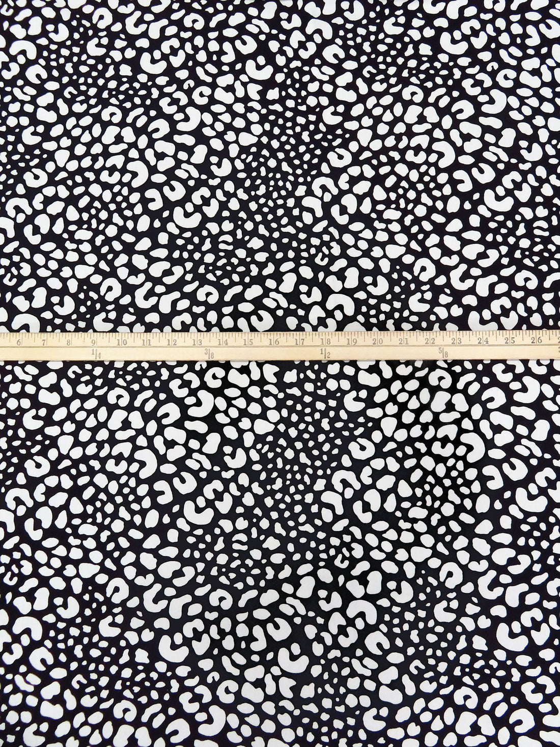 Black/White 100% Rayon Animal Spot Print Challis 55W
