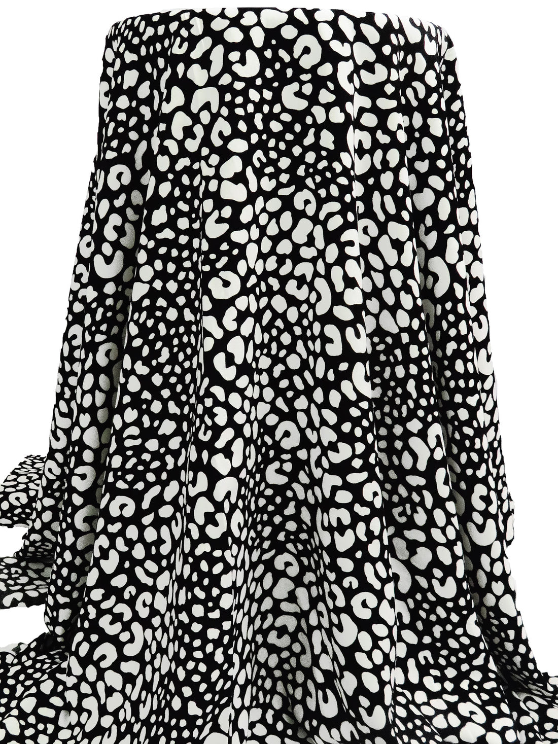Black/White 100% Rayon Animal Spot Print Challis 55W