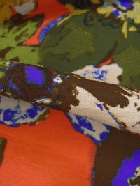 Olive/Goldenrod/Burnt Pumpkin/Multi Rayon/Nylon Painterly Floral Print Blouse Weight Woven 58W