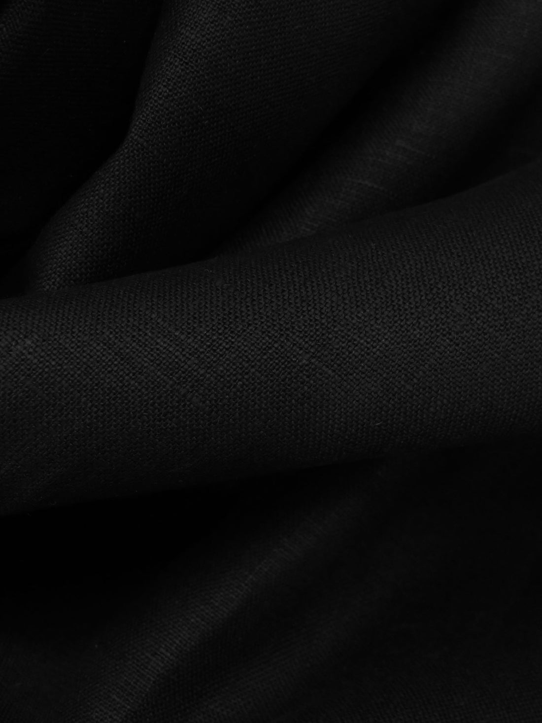 Black 100% Linen Midweight Woven 56W