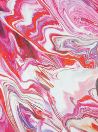 Red Pepper/Grape-ade/White/Multi 100% Silk Marble Print Crepe Chiffon - NY Designer - 52W