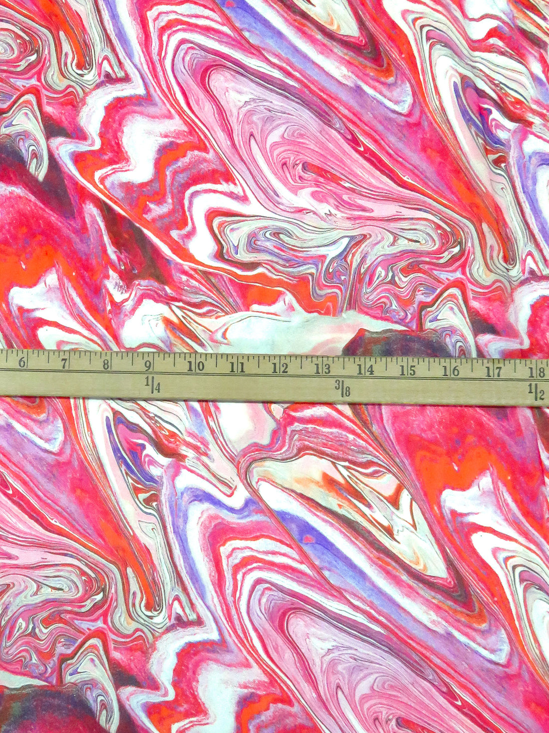 Red Pepper/Grape-ade/White/Multi 100% Silk Marble Print Crepe Chiffon - NY Designer - 52W