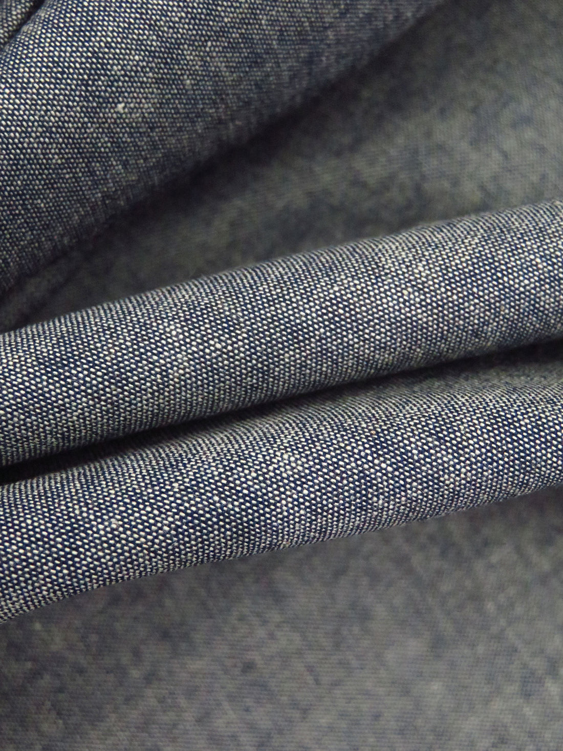 Indigo Blue/Natural 100% Cotton Denim Chambray Shirting 60W