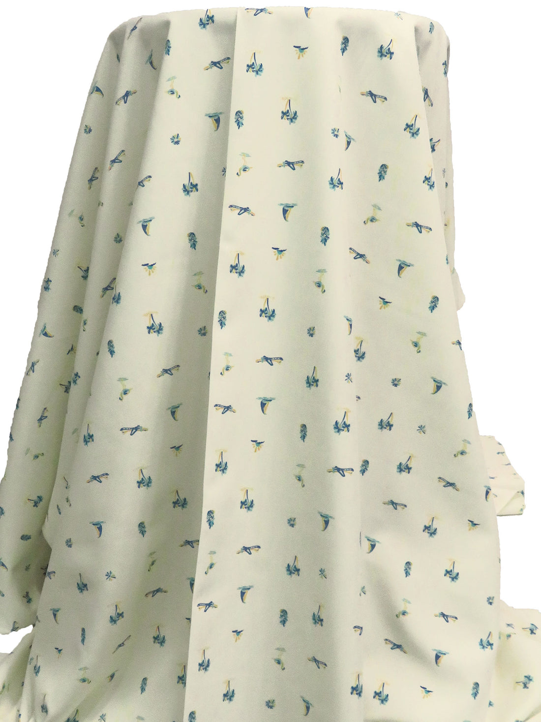 Ivory/Sun Yellow/Mint/Blue 100% Polyester Vacation Print Performance Woven Shirting 56W