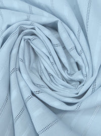 Pale Blue Sky 100% Cotton Leno Vertical Stripe Weave Voile - LA Designer - 56W