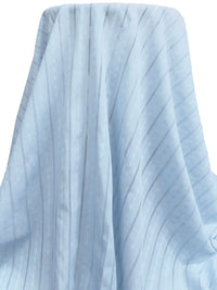 Pale Blue Sky 100% Cotton Leno Vertical Stripe Weave Voile - LA Designer - 56W