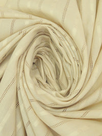 Blanched Almond Sky 100% Cotton Leno Vertical Stripe Weave Voile - LA Designer - 58W