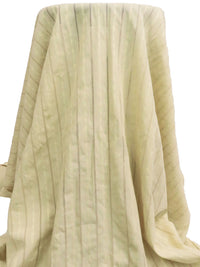 Blanched Almond Sky 100% Cotton Leno Vertical Stripe Weave Voile - LA Designer - 58W
