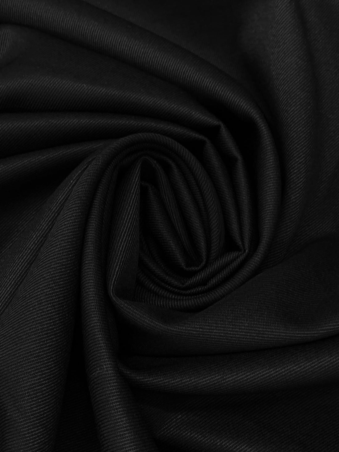 Obsidian Black Wool/Nylon Twill Suiting 60W