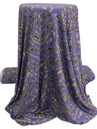 Blueberry Purple/Coffee/Multi Rayon/Lycra Abstract Chevron Print Jersey Knit 57W