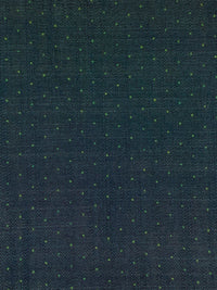 Dark Wash/Fern Green Cotton/Tencel Polka Dot Denim Chambray Shirting 64W