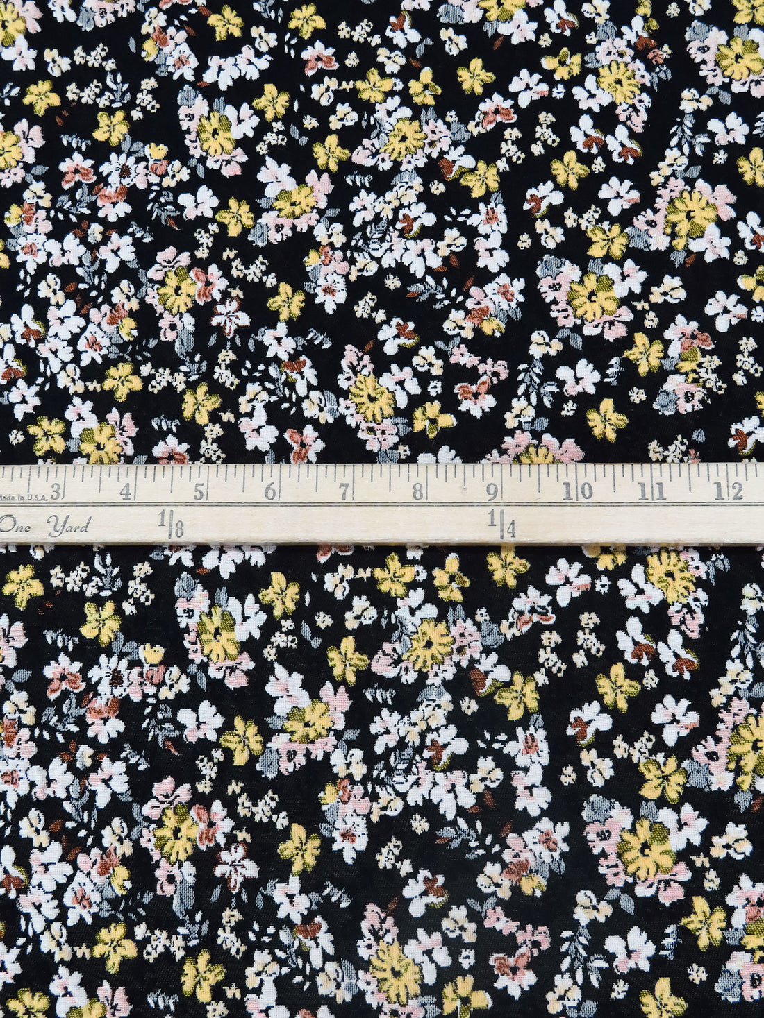 Peachy Pink/Black/Flax/Multi 100% Polyester Floral Weave Jacquard - NY Designer - 62W