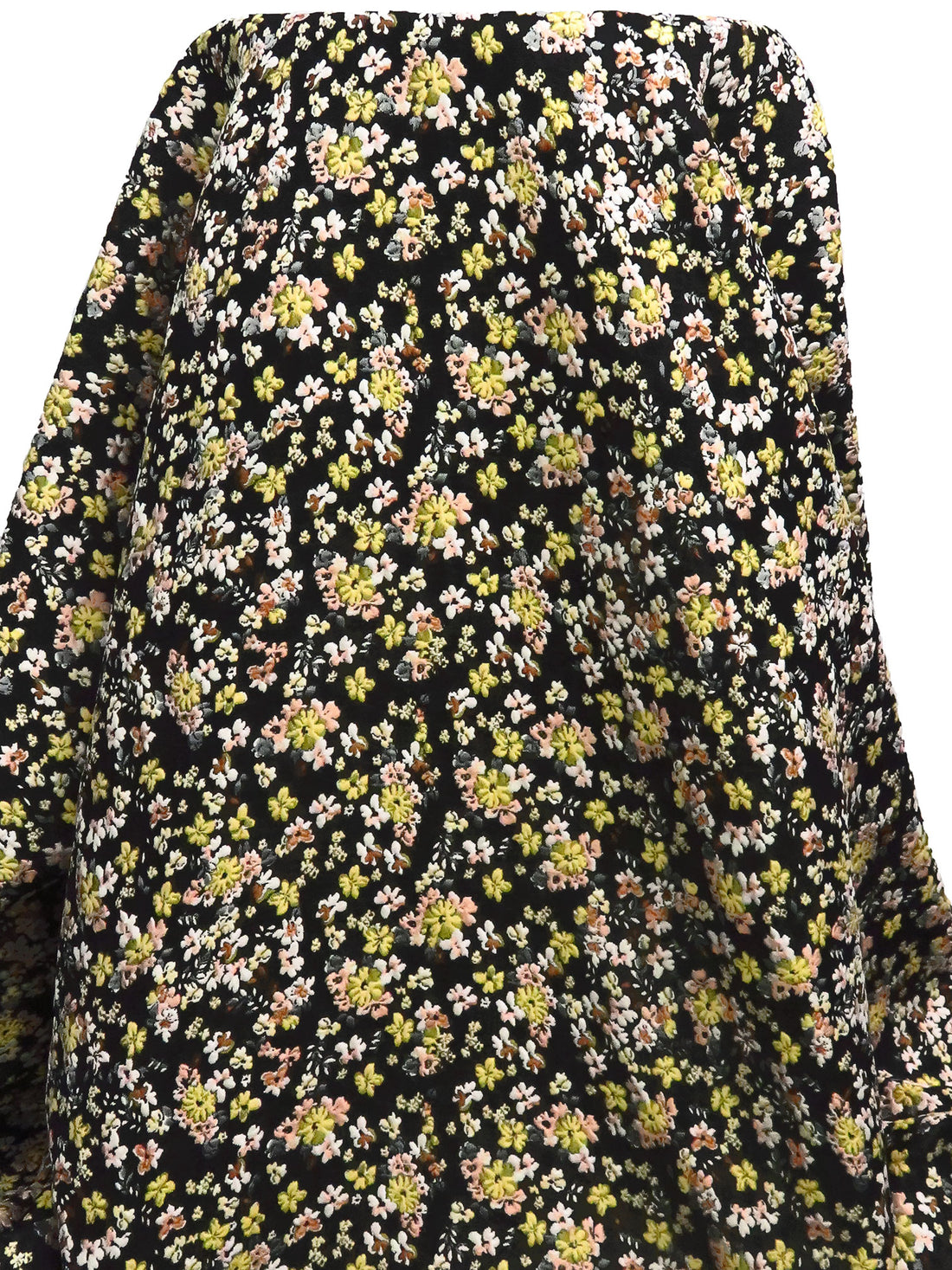 Peachy Pink/Black/Flax/Multi 100% Polyester Floral Weave Jacquard - NY Designer - 62W