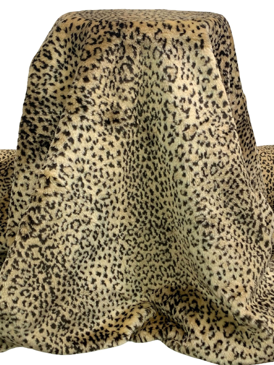 Light Tan/Black 100% Polyester Animal Print Faux Fur 61W