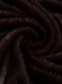 Black/Dark Red 100% Polyester Faux Fur 63W