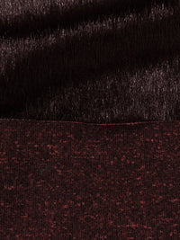 Black/Dark Red 100% Polyester Faux Fur 63W