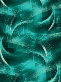 Tropical Rain Forest Green/Medium Turquoise/Multi 100% Rayon Blurred Abstract Print Challis 58W