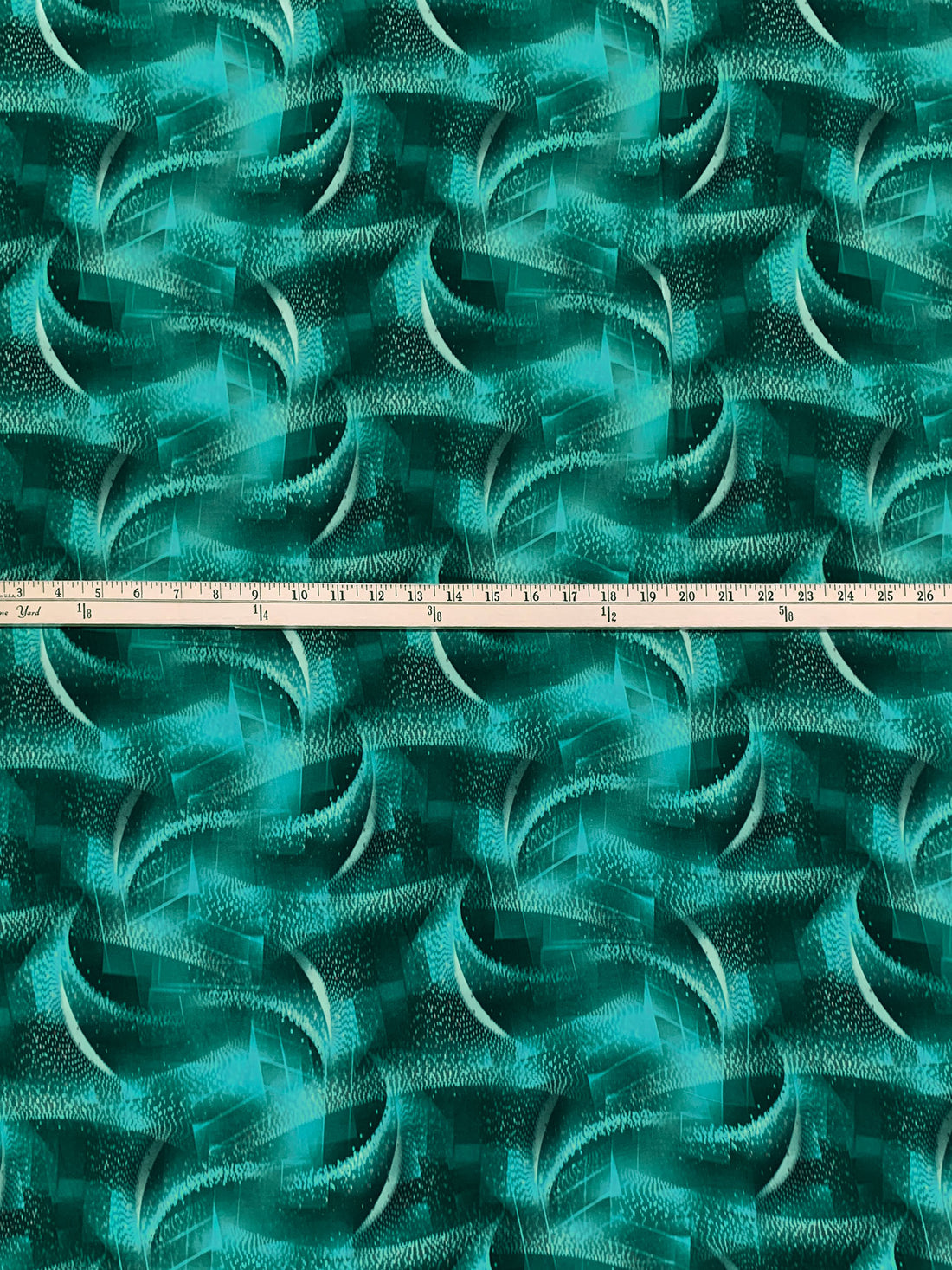 Tropical Rain Forest Green/Medium Turquoise/Multi 100% Rayon Blurred Abstract Print Challis 58W