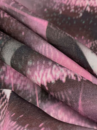 Eggplant/Wild Orchid/Mauve Taupe 100% Rayon Blurred Abstract Print Challis 58W