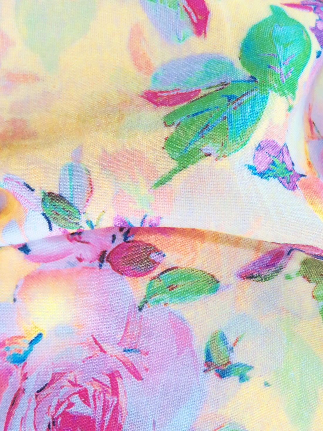 Golden Wheat/Soft Pink/Turquoise/Multi 100% Rayon Floral Print Challis 56W