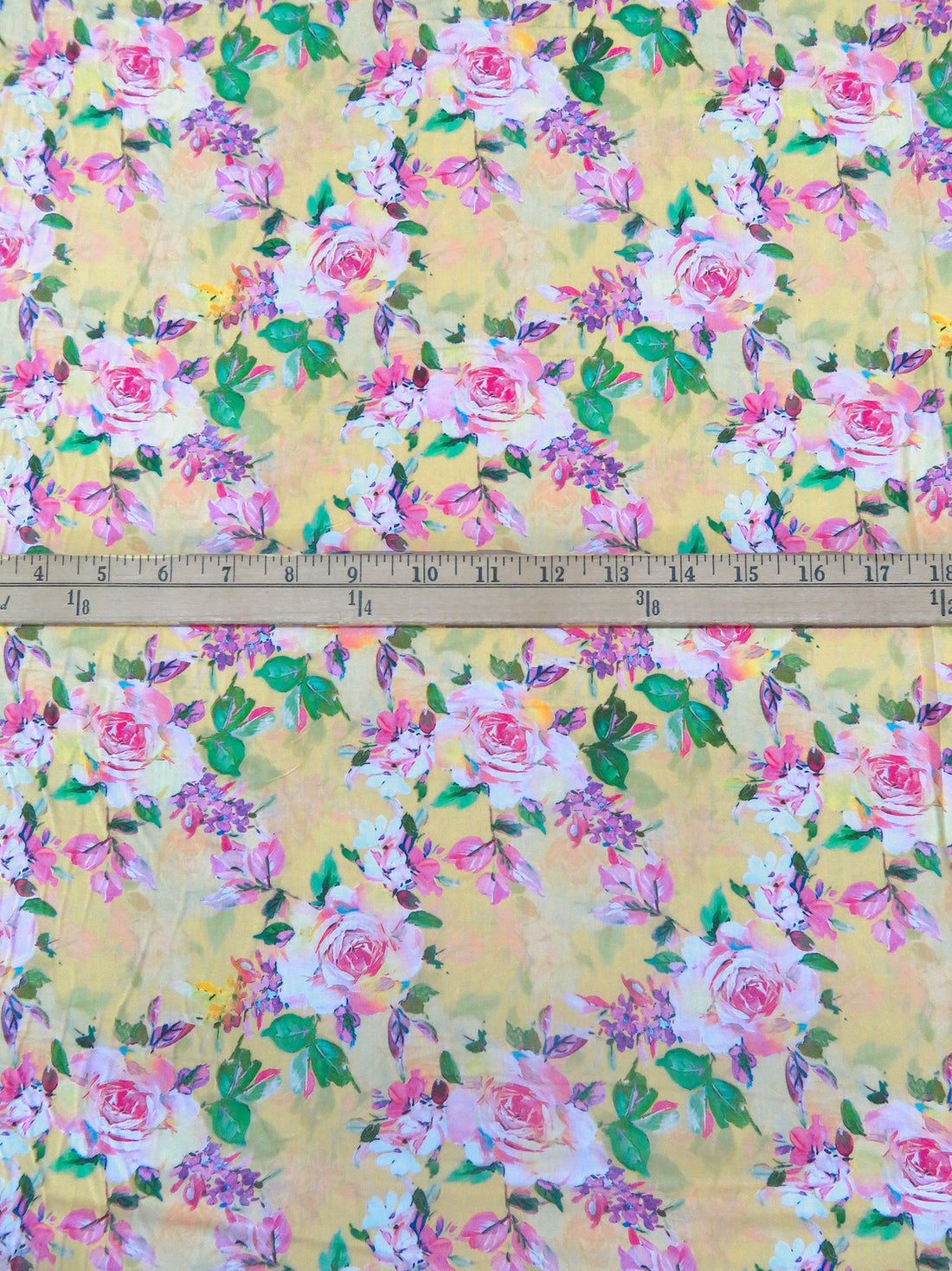 Golden Wheat/Soft Pink/Turquoise/Multi 100% Rayon Floral Print Challis 56W