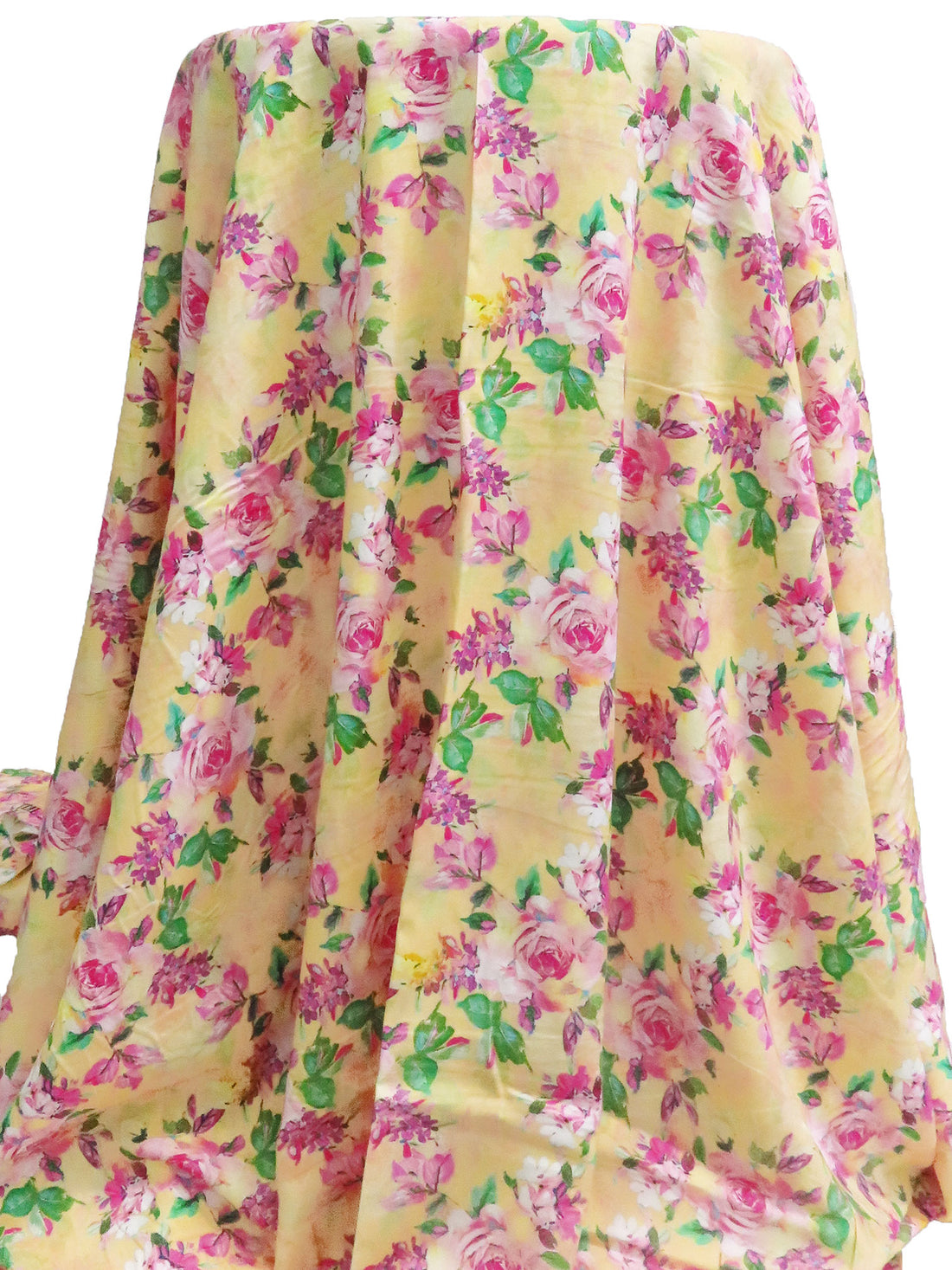 Golden Wheat/Soft Pink/Turquoise/Multi 100% Rayon Floral Print Challis 56W