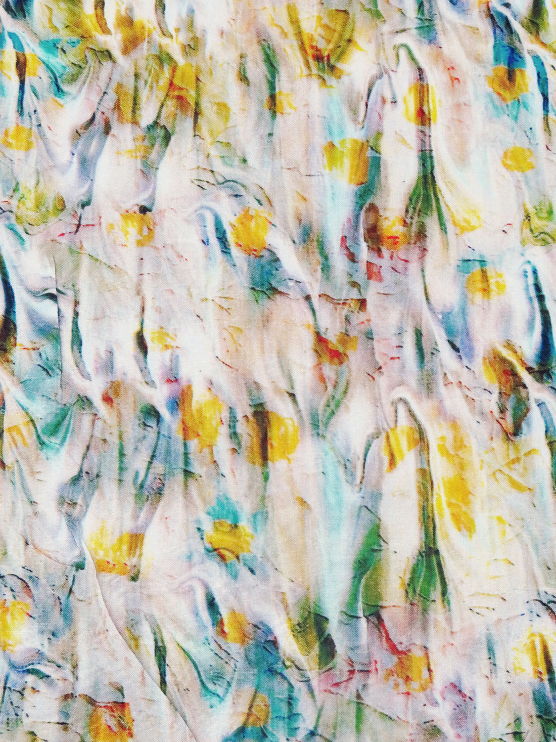 Beige/Dark Lemon/Forest Green/Multi 100% Rayon Abstract Print Challis 58W