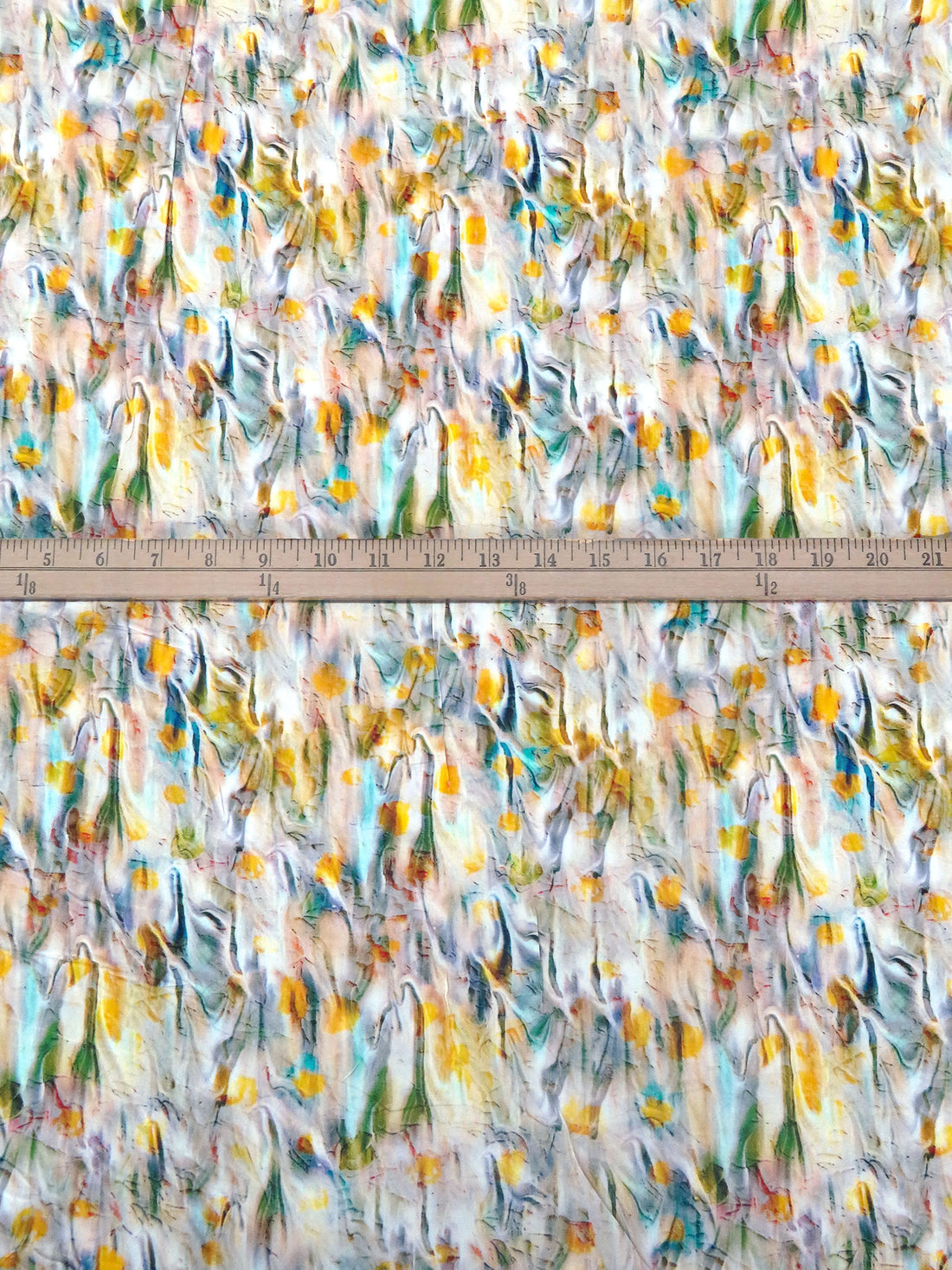 Beige/Dark Lemon/Forest Green/Multi 100% Rayon Abstract Print Challis 58W