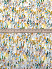 Beige/Dark Lemon/Forest Green/Multi 100% Rayon Abstract Print Challis 58W