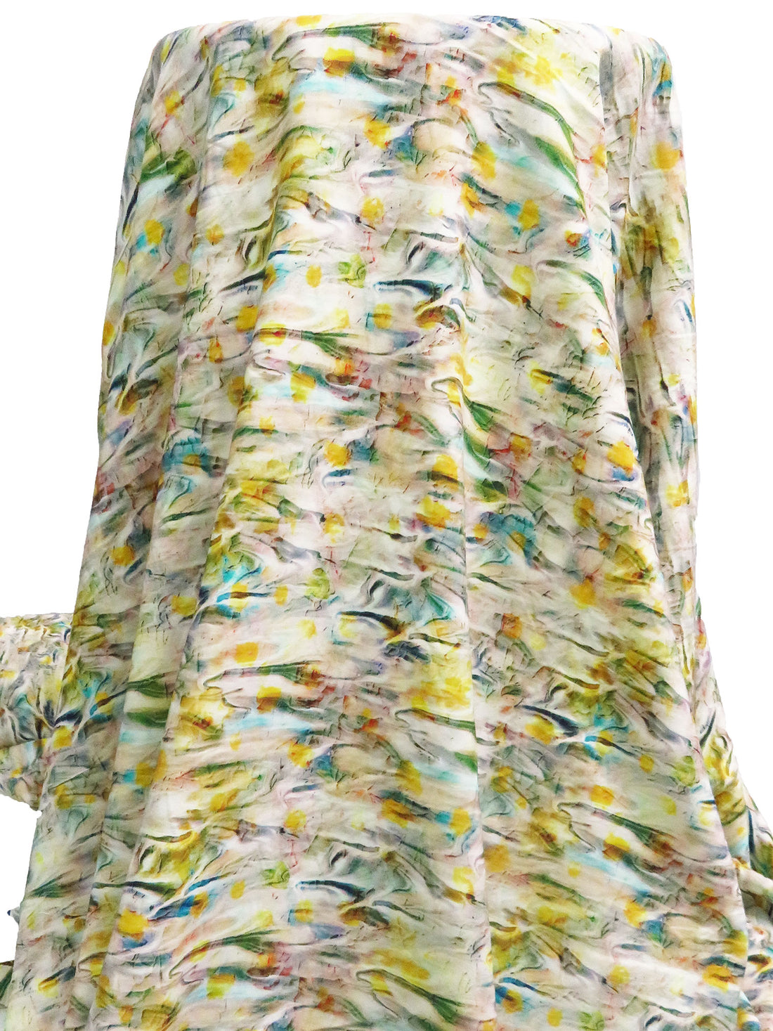 Beige/Dark Lemon/Forest Green/Multi 100% Rayon Abstract Print Challis 58W