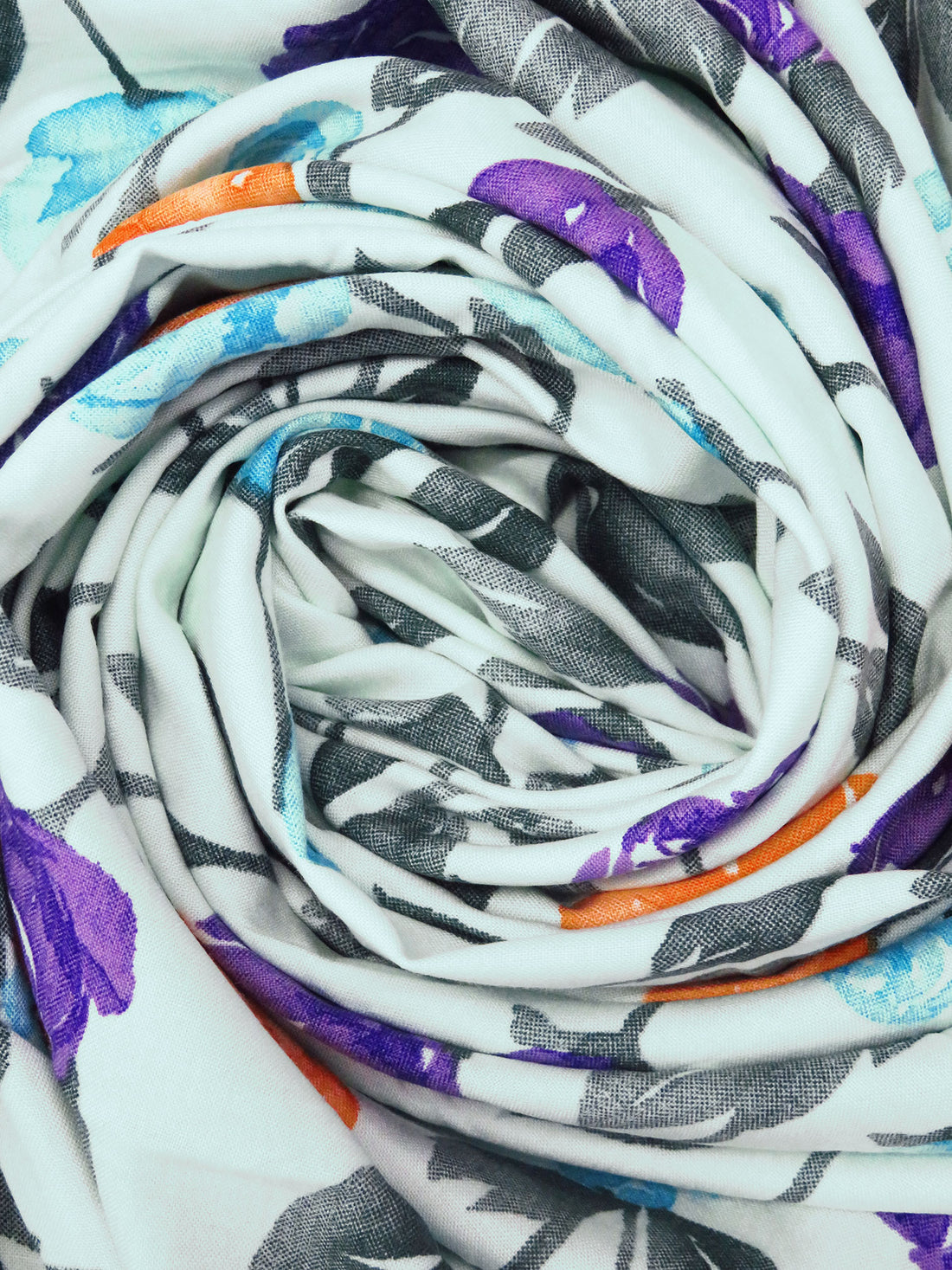 Italian Ice/Purple/Pumpkin/Multi 100% Rayon Watercolor Roses Print Challis 54W