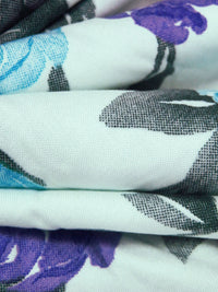 Italian Ice/Purple/Pumpkin/Multi 100% Rayon Watercolor Roses Print Challis 54W