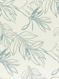 Alabaster/Pewter Blue Cotton/Linen Floral Print Shirt Weight Woven 56W