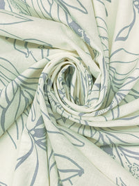 Alabaster/Pewter Blue Cotton/Linen Floral Print Shirt Weight Woven 56W