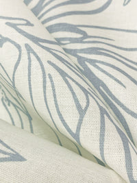 Alabaster/Pewter Blue Cotton/Linen Floral Print Shirt Weight Woven 56W