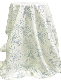 Alabaster/Pewter Blue Cotton/Linen Floral Print Shirt Weight Woven 56W