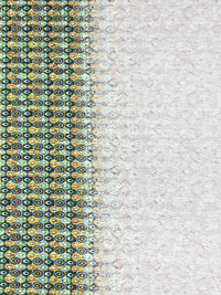 Lapis Blue/Electric Lime/Bone/Multi 100% Cotton Large Mini Oval Double Border Print Sateen Shirting 58W