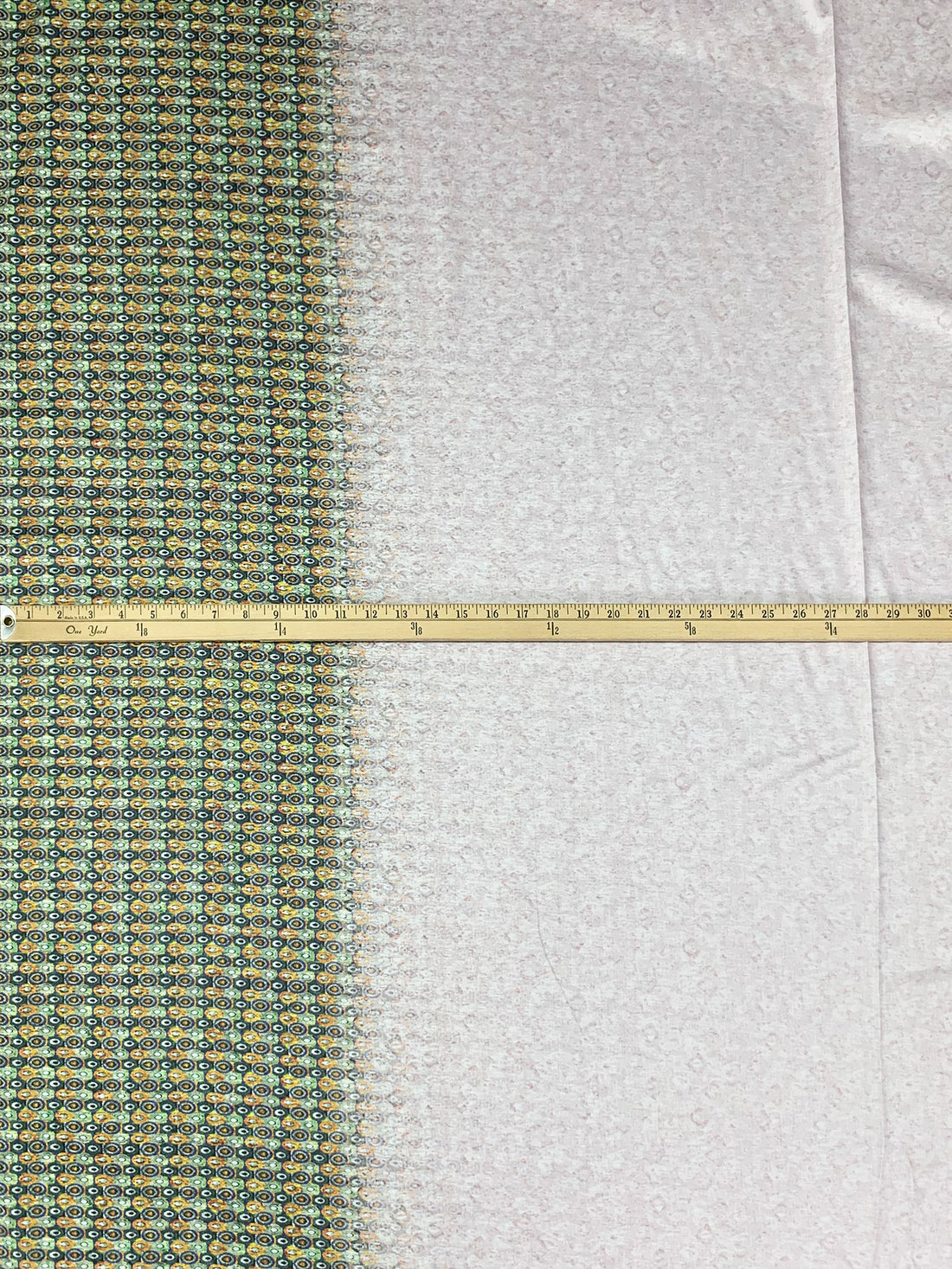 Lapis Blue/Electric Lime/Bone/Multi 100% Cotton Large Mini Oval Double Border Print Sateen Shirting 58W